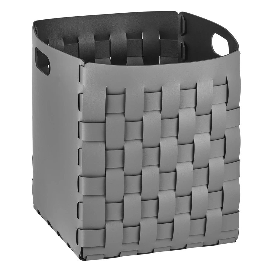 Корзина ADJ Bottega 35x35х40 см, кожа натуральная, серый