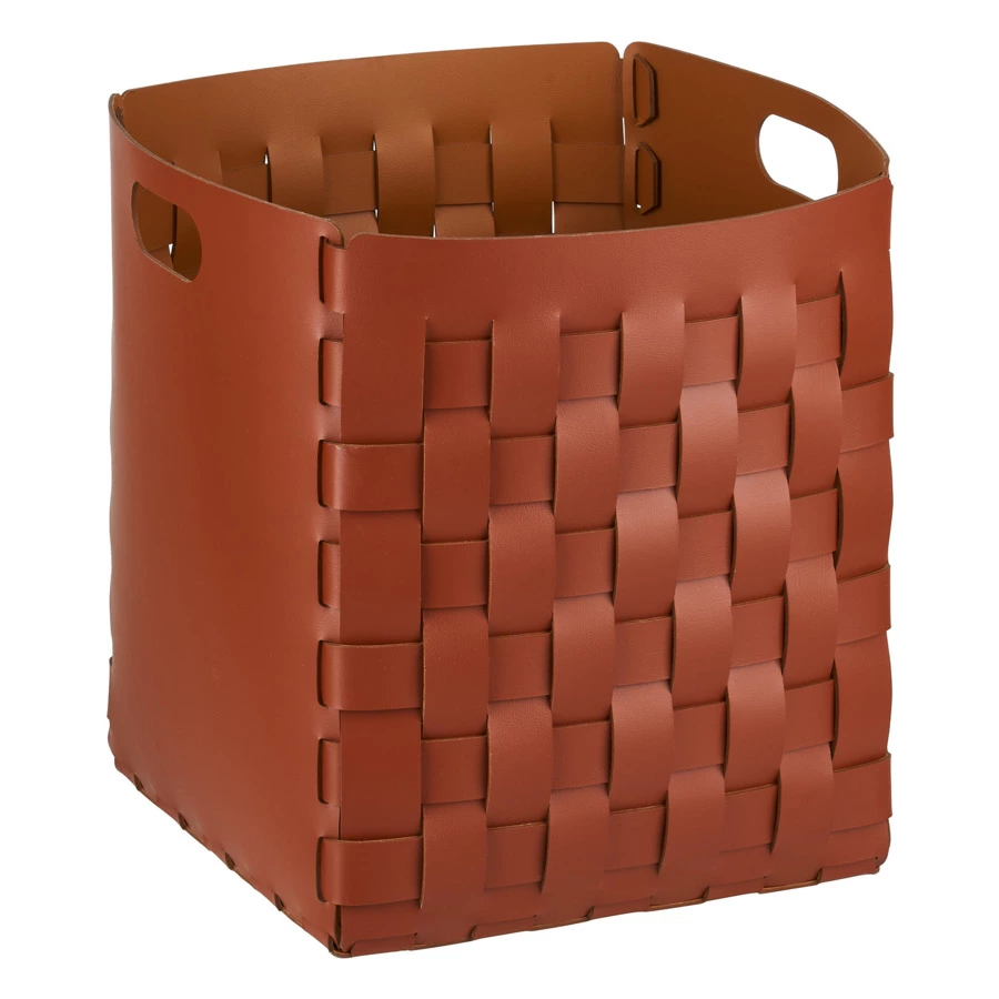 Корзина ADJ Bottega 35x35х40 см, кожа натуральная, бордо