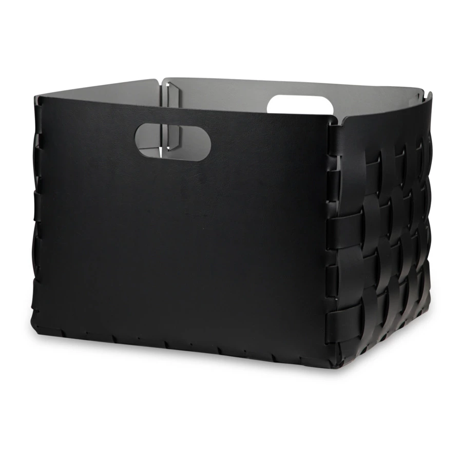 Корзина ADJ Bottega 35x40х35 см, кожа натуральная, черный