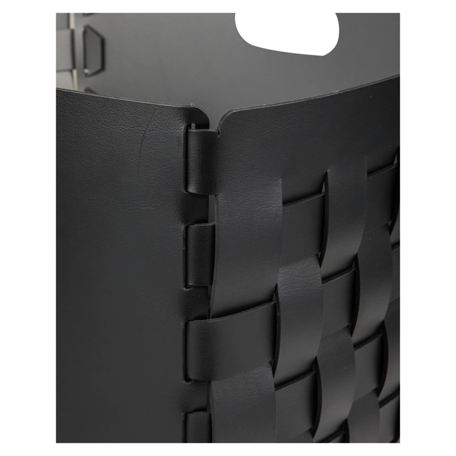 Корзина ADJ Bottega 35x40х35 см, кожа натуральная, черный