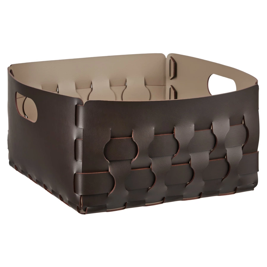 Корзина ADJ Dubai 35x35х20 см, кожа натуральная, шоколад