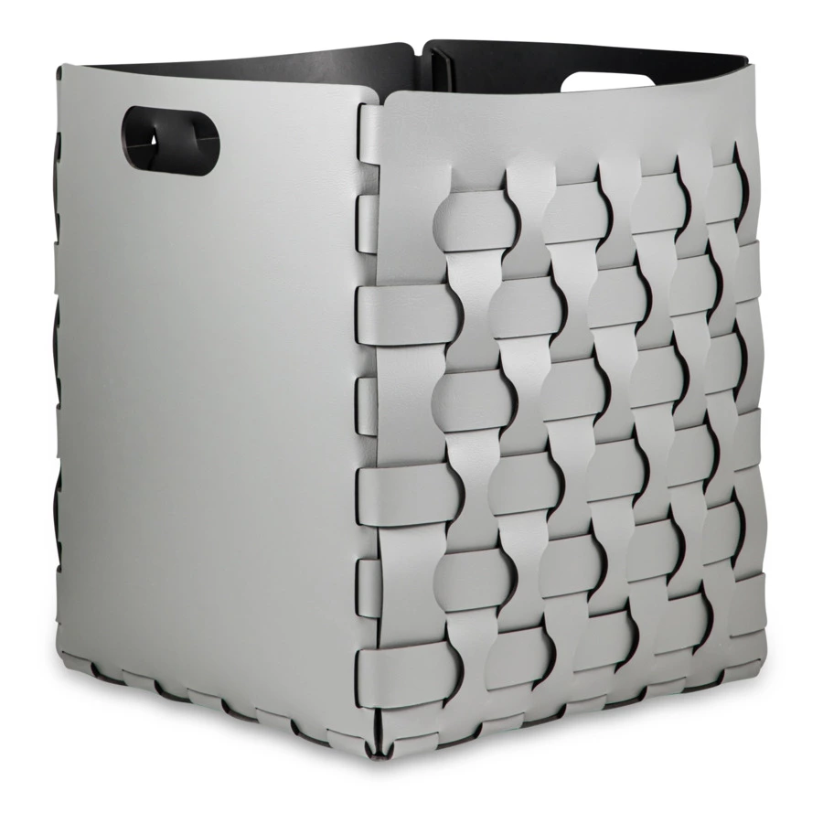 Корзина ADJ Dubai 35x35х40 см, кожа натуральная, серый