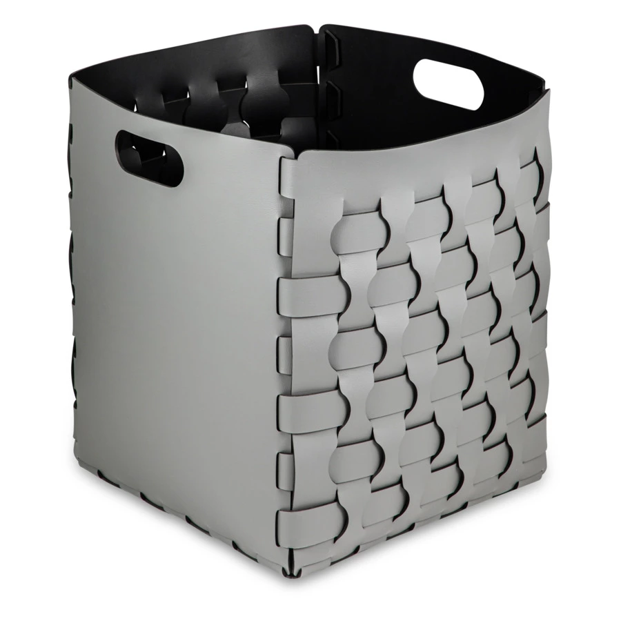 Корзина ADJ Dubai 35x35х40 см, кожа натуральная, серый