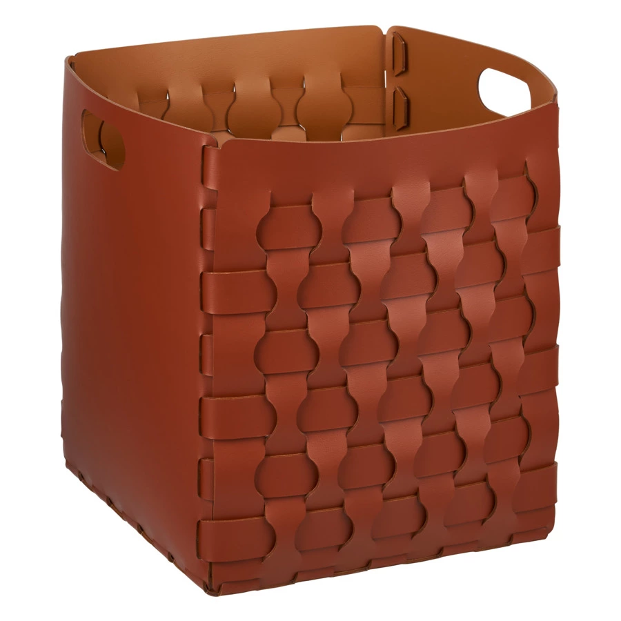 Корзина ADJ Dubai 35x35х40 см, кожа натуральная, бордо