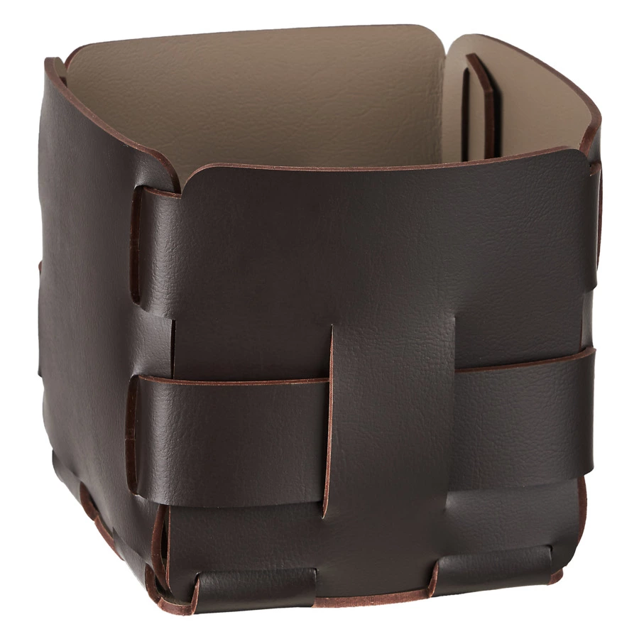 Корзина ADJ Mini Bottega 12x12х13 см, кожа натуральная, шоколад