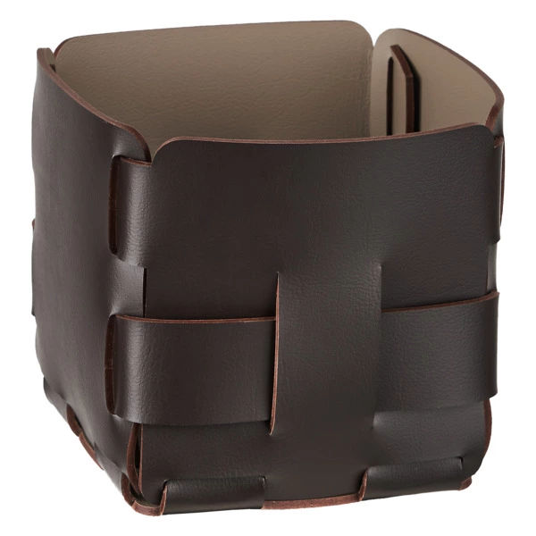Корзина ADJ Mini Bottega 12x12х13 см, кожа натуральная, шоколад