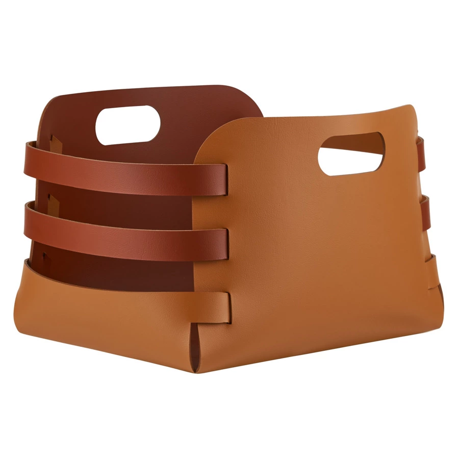 Корзина ADJ Riga 27x36х25 см, кожа натуральная, коньяк