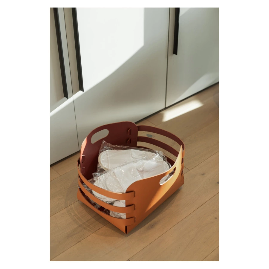 Корзина ADJ Riga 27x36х25 см, кожа натуральная, коньяк