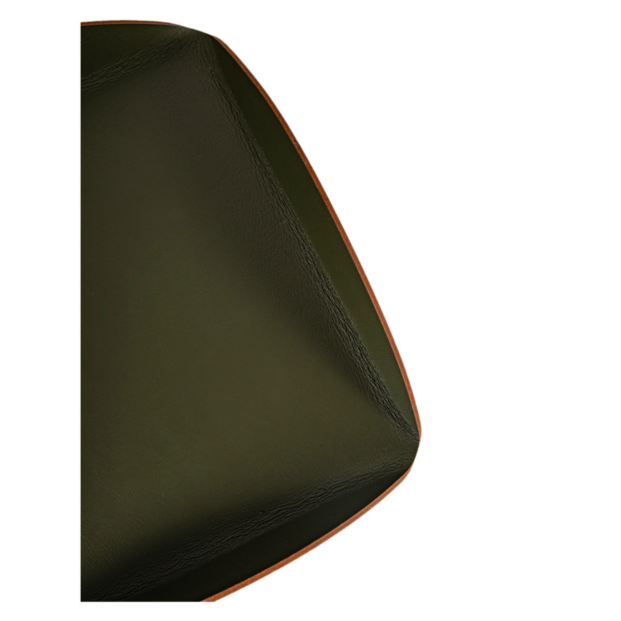 Подставка для сервировки ADJ 30х30 см, кожа натуральная, оливковый