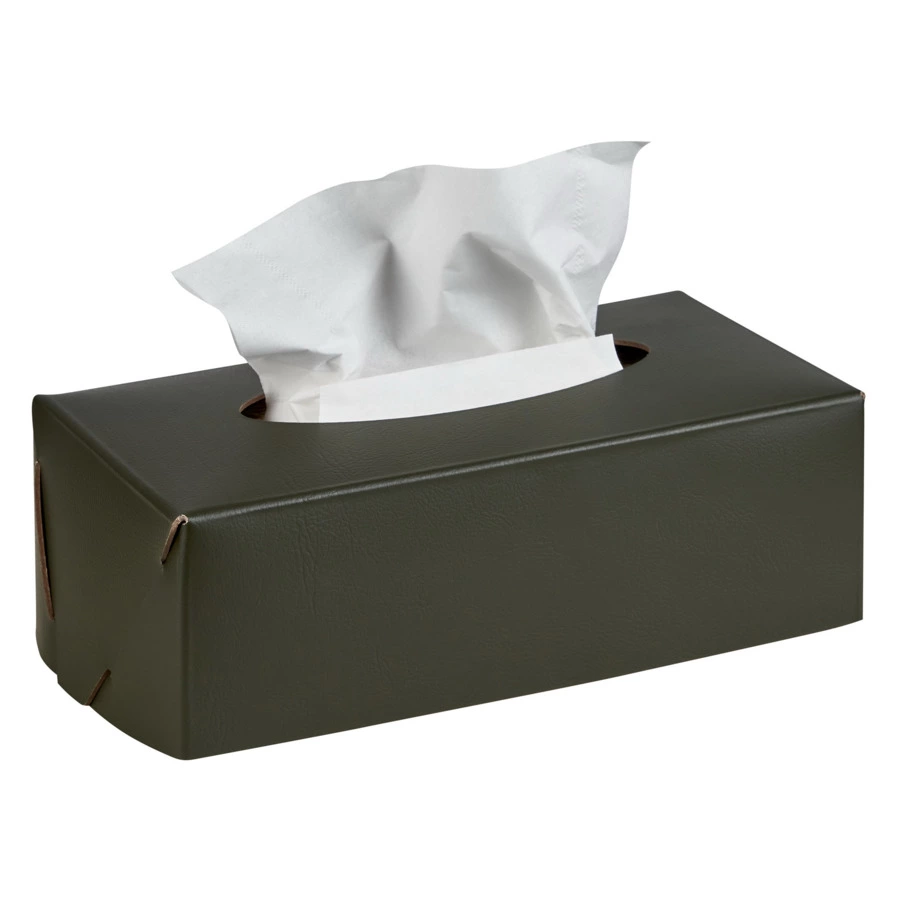 Салфетница ADJ 23х12х7,5 см, кожа натуральная, оливковый