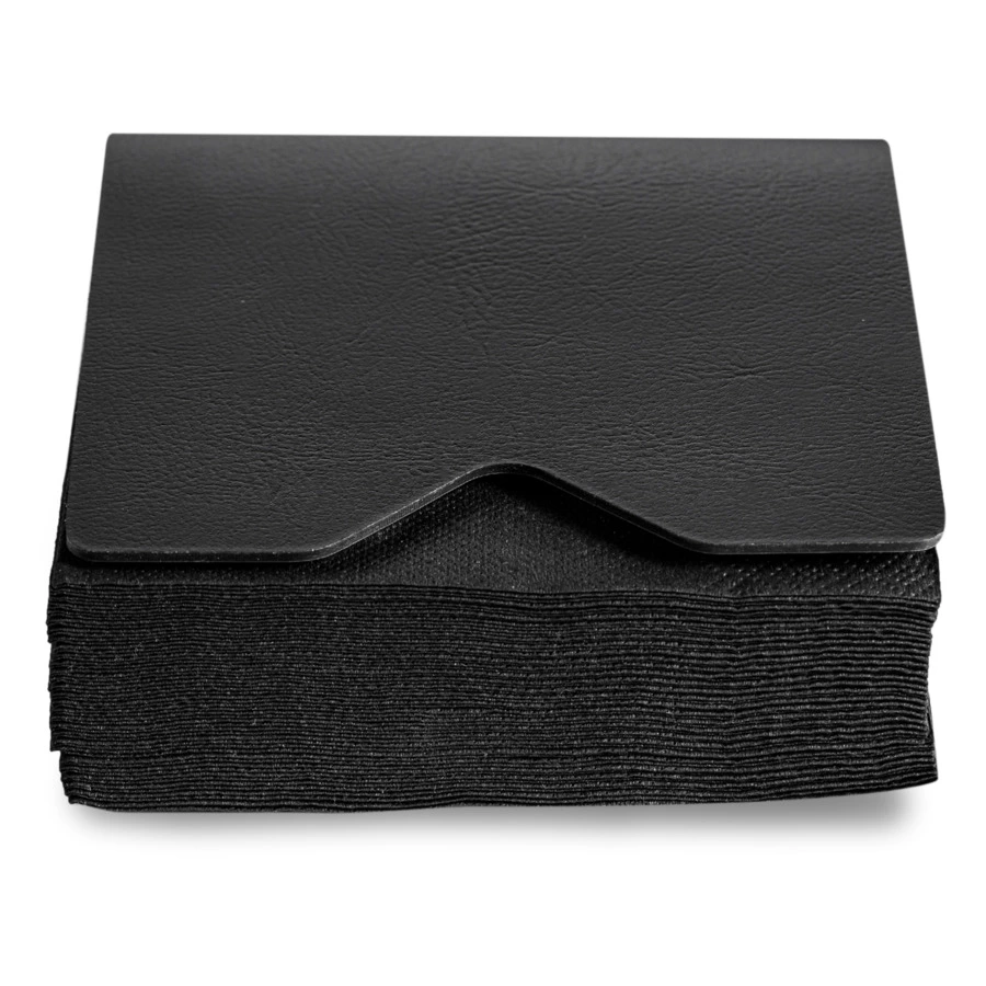 Салфетница ADJ Wind 13х3,8 см, кожа натуральная, черный