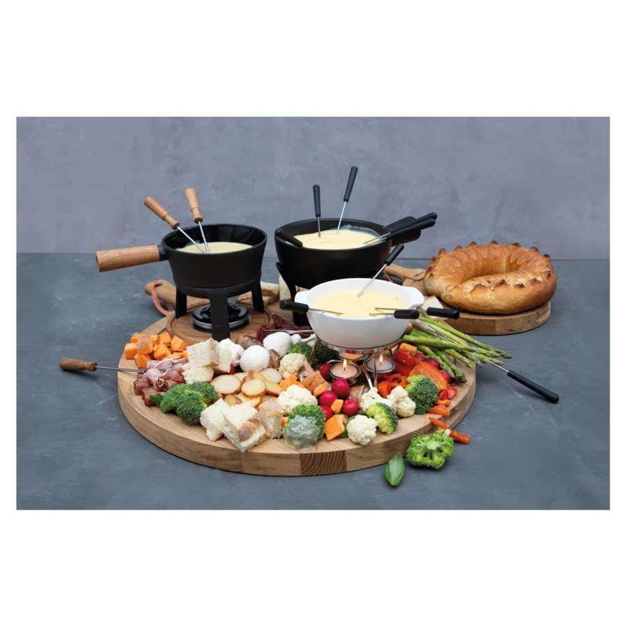 Набор для фондю Boska Party 700 мл, 18,5х16,5х15 см, 4 вилки, керамика, сталь, пластик, белый