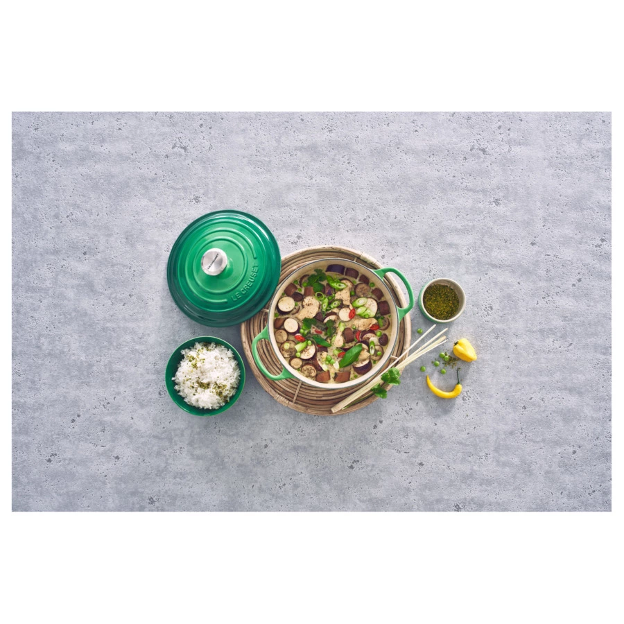 Кастрюля Le Creuset Cast Iron - Signature 24 см, стальная ручка, чугун, зеленый бамбук