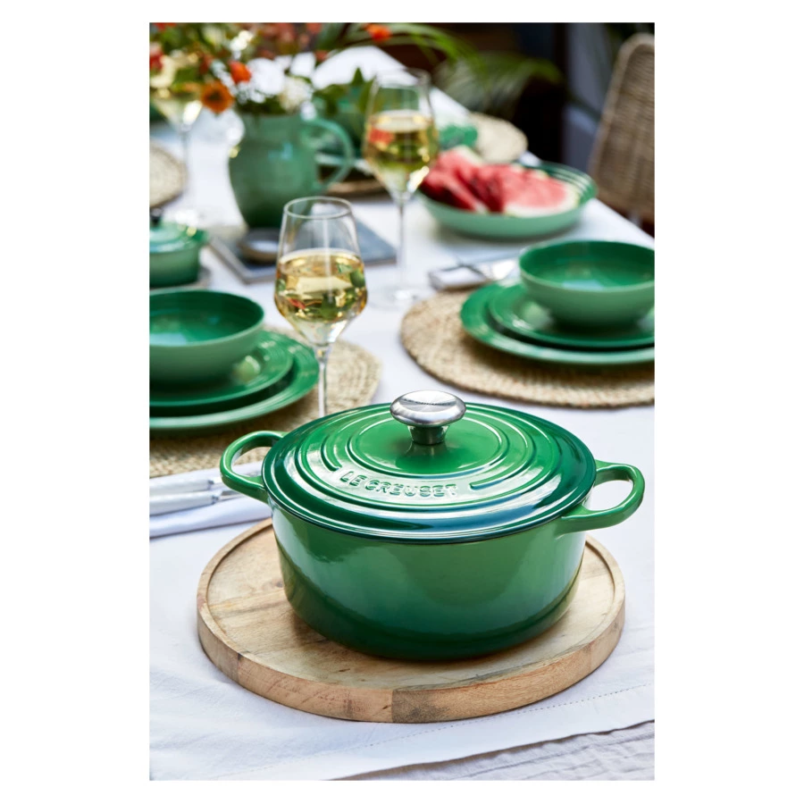 Кастрюля Le Creuset Cast Iron - Signature 24 см, стальная ручка, чугун, зеленый бамбук