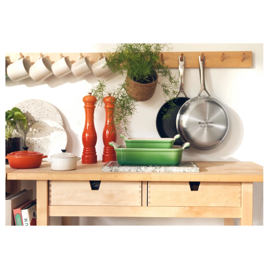 Блюдо прямоугольное Le Creuset Stoneware Heritage 19 см, керамика, зеленый бамбук