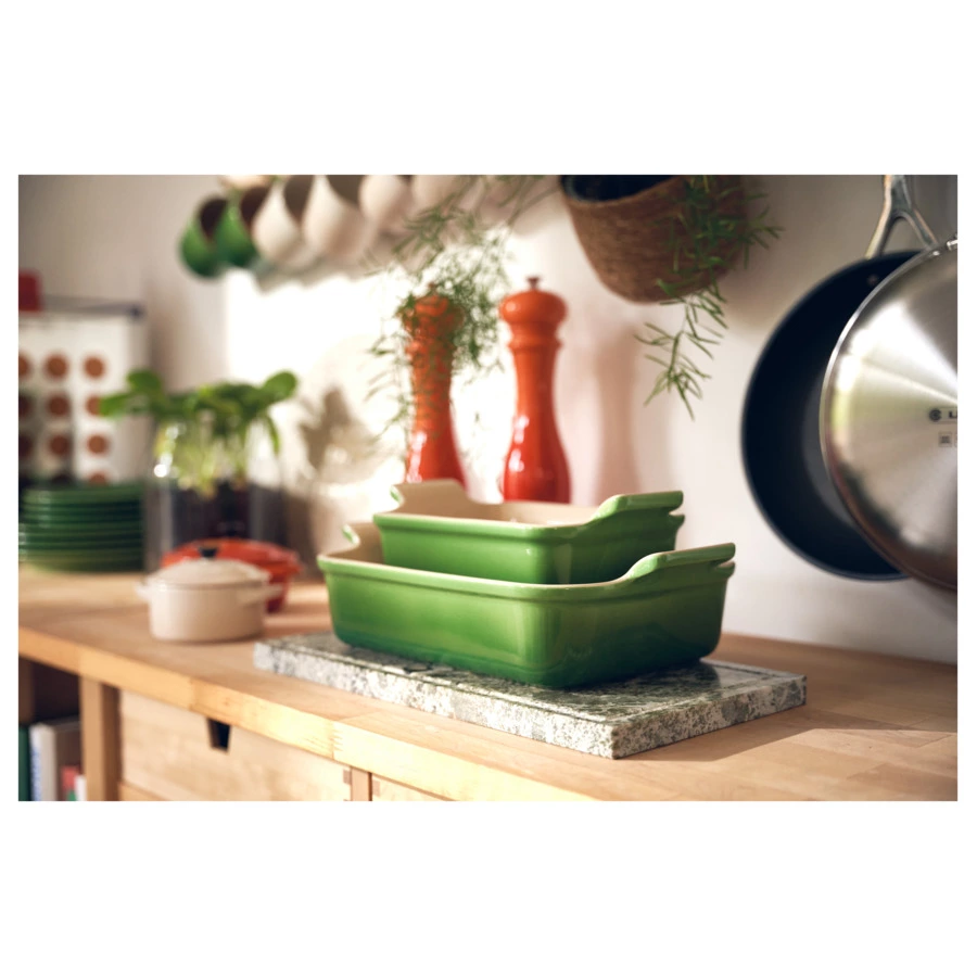 Блюдо прямоугольное Le Creuset Stoneware Heritage 19 см, керамика, зеленый бамбук