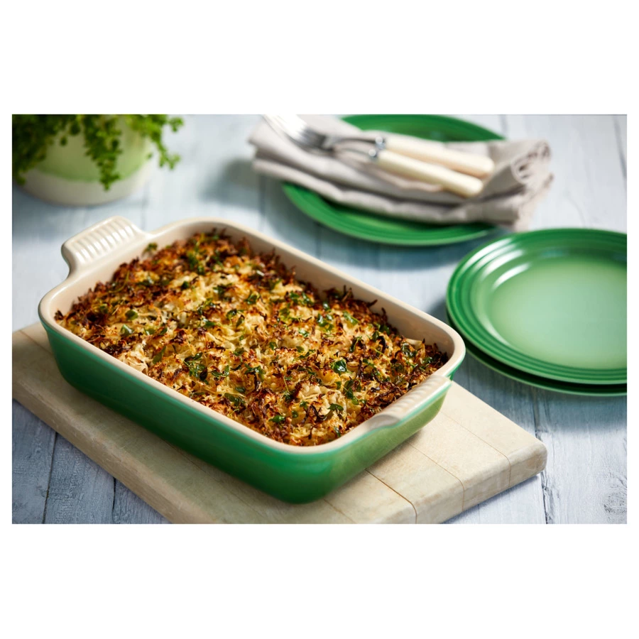 Блюдо прямоугольное Le Creuset Stoneware Heritage 19 см, керамика, зеленый бамбук