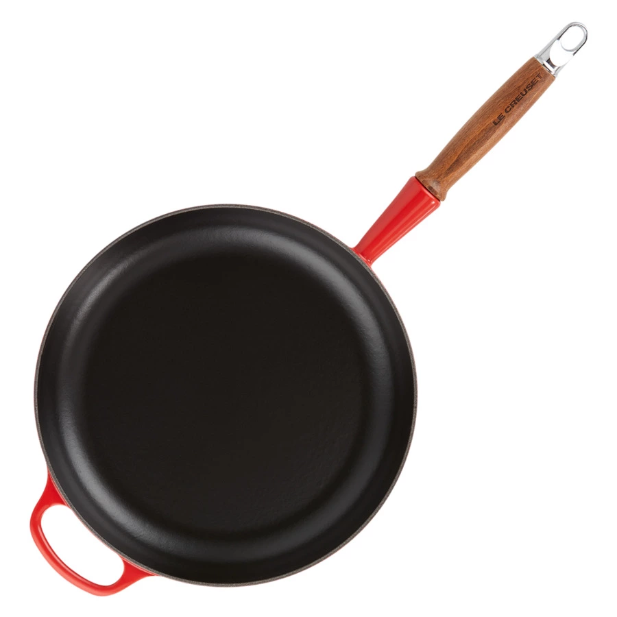 Сковорода с деревянной ручкой Le Creuset Signature 28 см, чугун, вишня