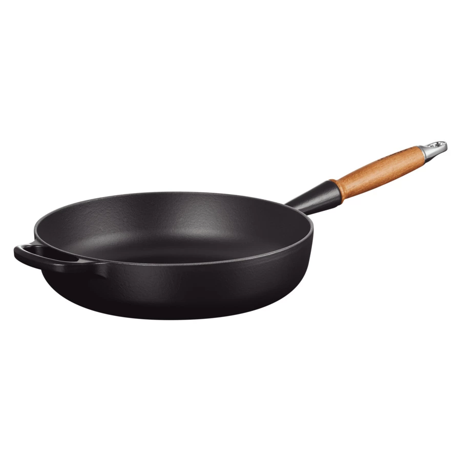 Сотейник с деревянной ручкой Le Creuset Signature 28 см, чугун, черный матовый