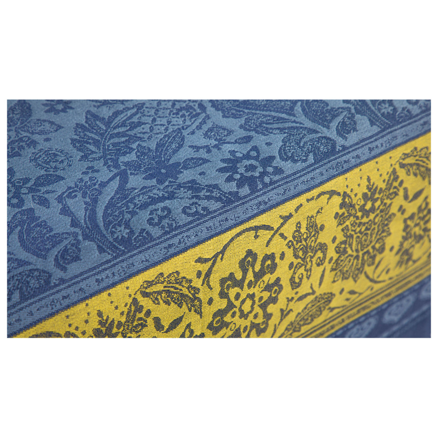 Скатерть прямоугольная Яковлевский Жаккард Бабочки в коробке 170х140 см, полулен, сине-желтый