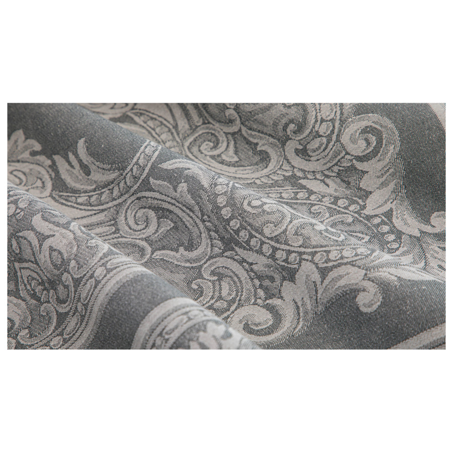 Скатерть прямоугольная Яковлевский Жаккард Акантус в коробке 178х330 см, полулен, серый