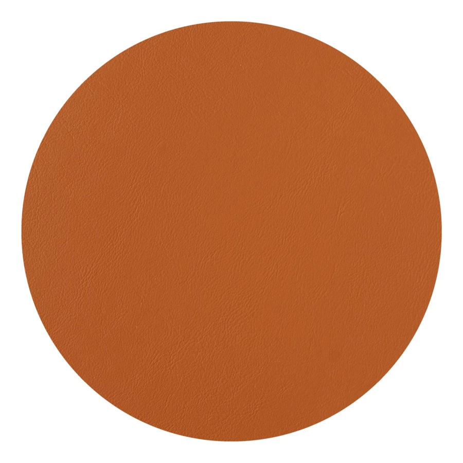 Плейсмат круглый ADJ 40 см, кожа натуральная, бордо, коньяк