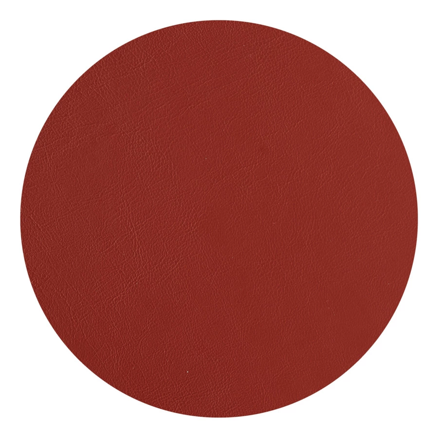 Плейсмат круглый ADJ 40 см, кожа натуральная, бордо, коньяк