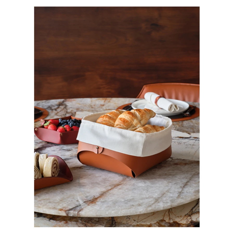 Хлебница со съемным мешочком ADJ Flora 20х20 см, коньяк