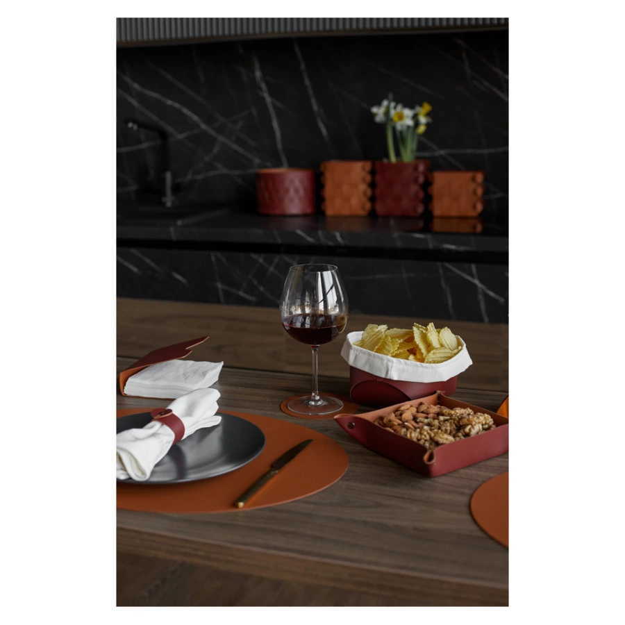 Хлебница со съемным мешочком ADJ Flora 20х20 см, бордо