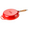 Сковорода с крышкой LAVA d24 см, 2 л, с деревянной ручкой, чугун, красная