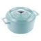 Кастрюля с крышкой LAVA d24 см, 4,5 л, чугун, бирюзовая
