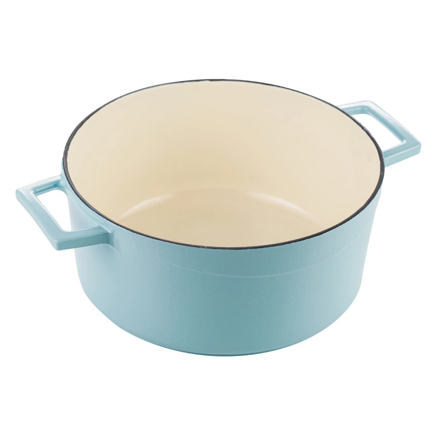 Кастрюля с крышкой LAVA d24 см, 4,5 л, чугун, бирюзовая