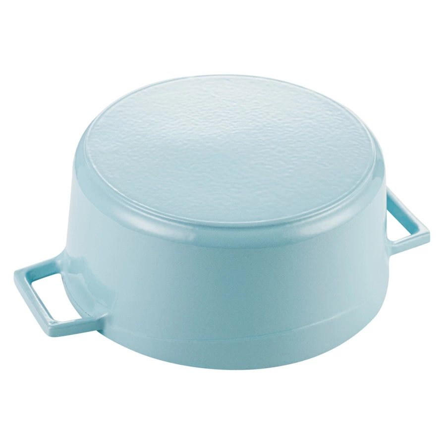 Кастрюля с крышкой LAVA d24 см, 4,5 л, чугун, бирюзовая