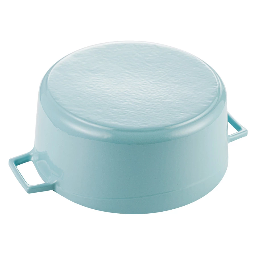 Кастрюля с крышкой LAVA d28 см, 6,7 л, чугун, бирюзовая
