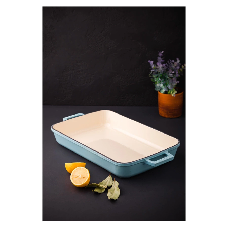 Форма для запекания LAVA 26х40 см, 4,8 л, чугун, бирюзовая