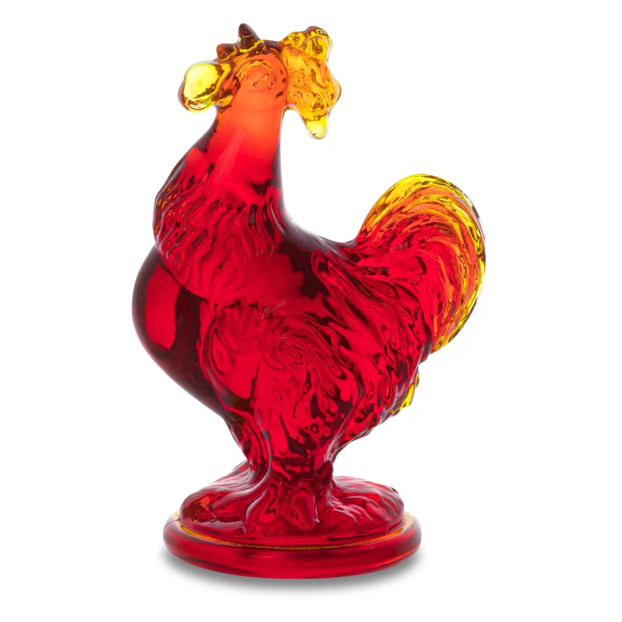 Фигурка ГХЗ Петушок 9,5 см, хрусталь, красный