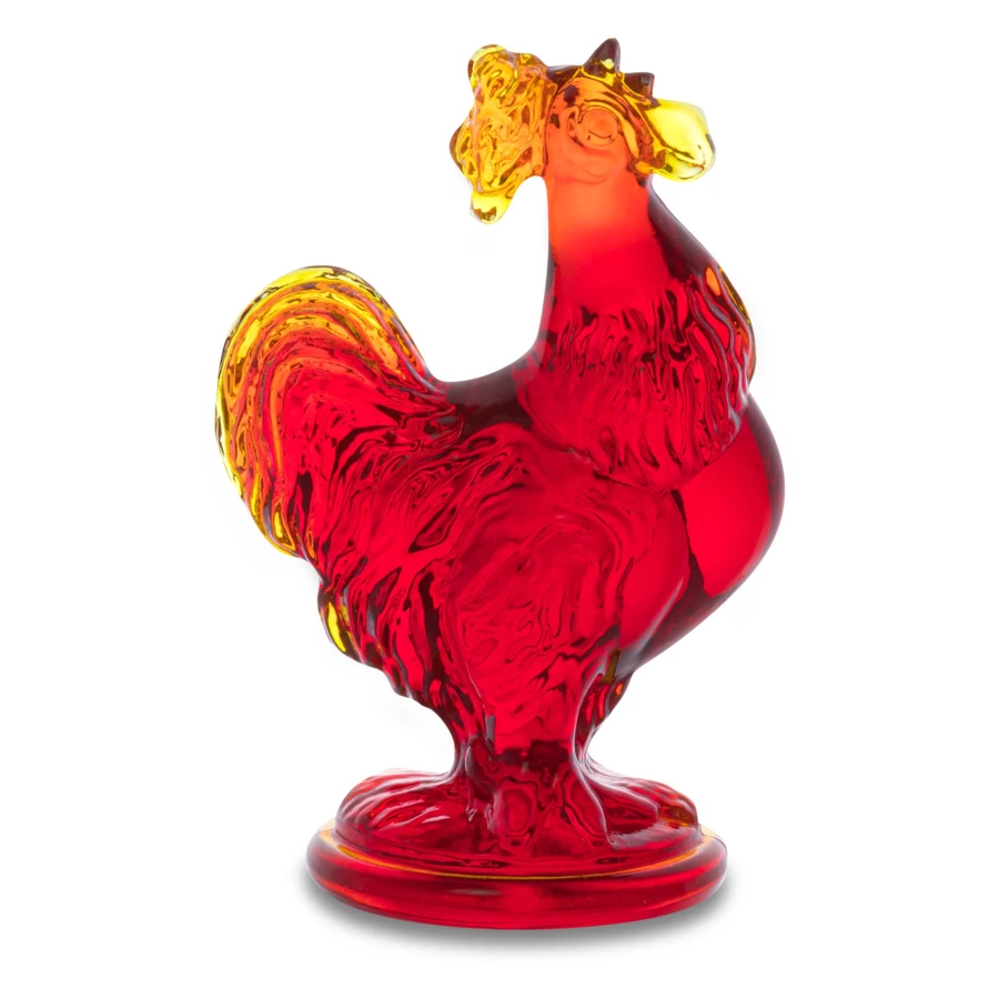 Фигурка ГХЗ Петушок 9,5 см, хрусталь, красный