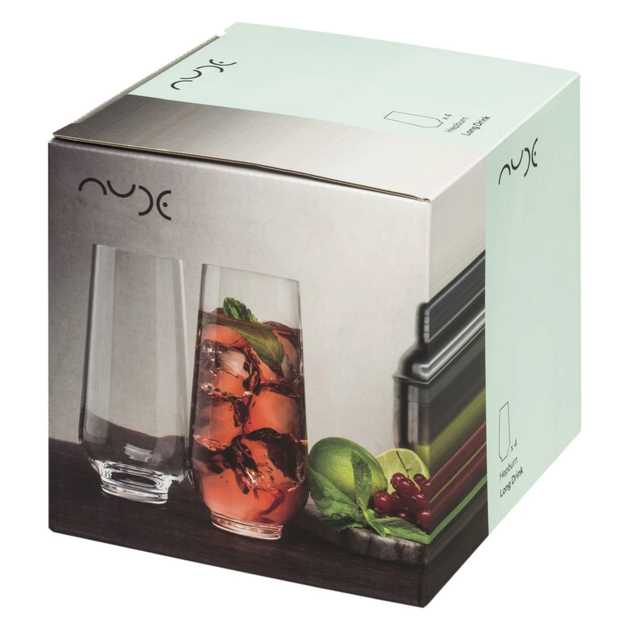 Набор стаканов хайбол Nude Glass Хепберн 425 мл, 4 шт, стекло хрустальное