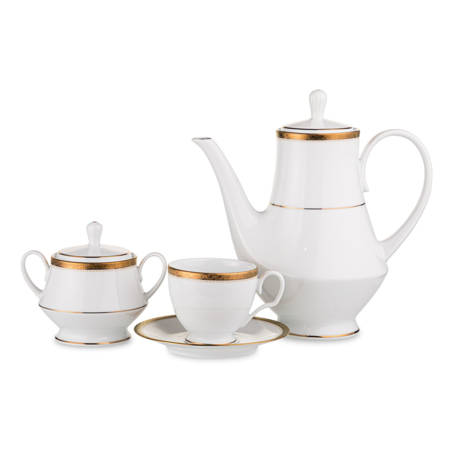 Сервиз чайно-кофейный Noritake Шарлотта Голд на 6 персон 14 предметов набор чашек чайных с блюдцами noritake шарлотта голд 240 мл 4 шт