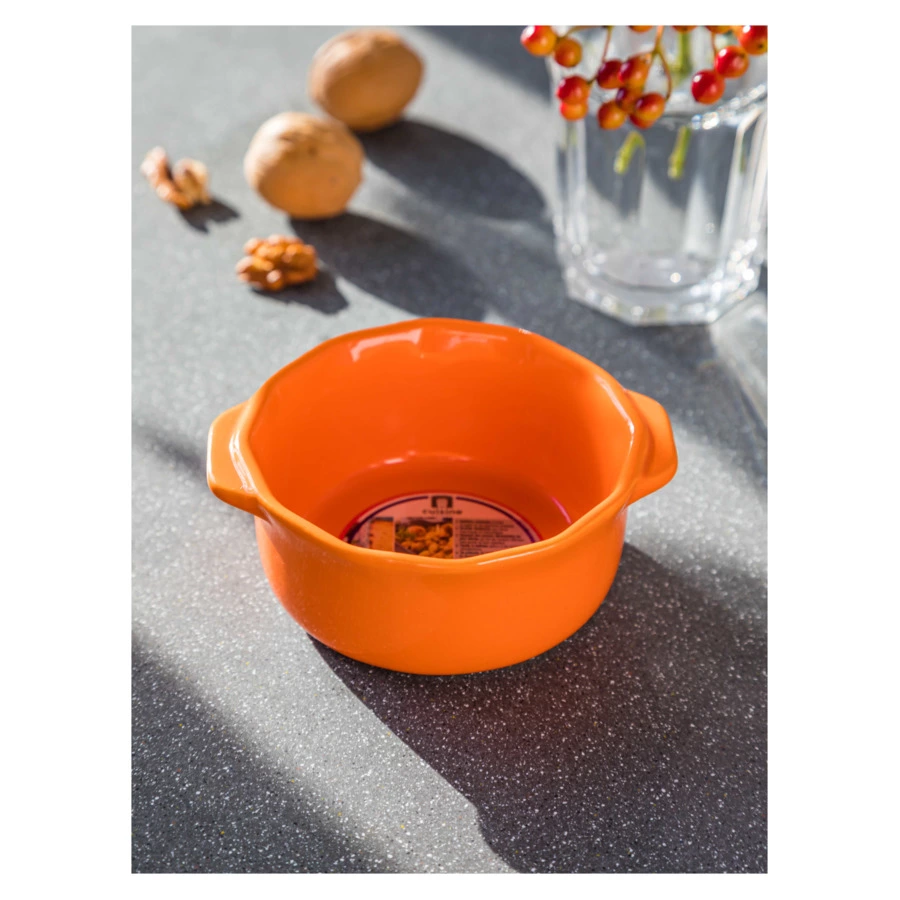 Рамекин с ручками Esprit de cuisine Festonne d12,5 см, 250 мл, оранжевый