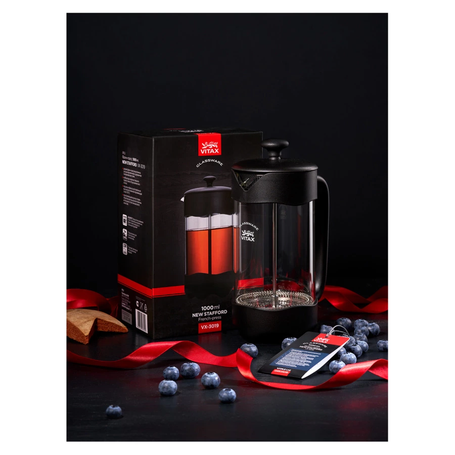 Френч-пресс Vitax New Stafford 1 л, стекло
