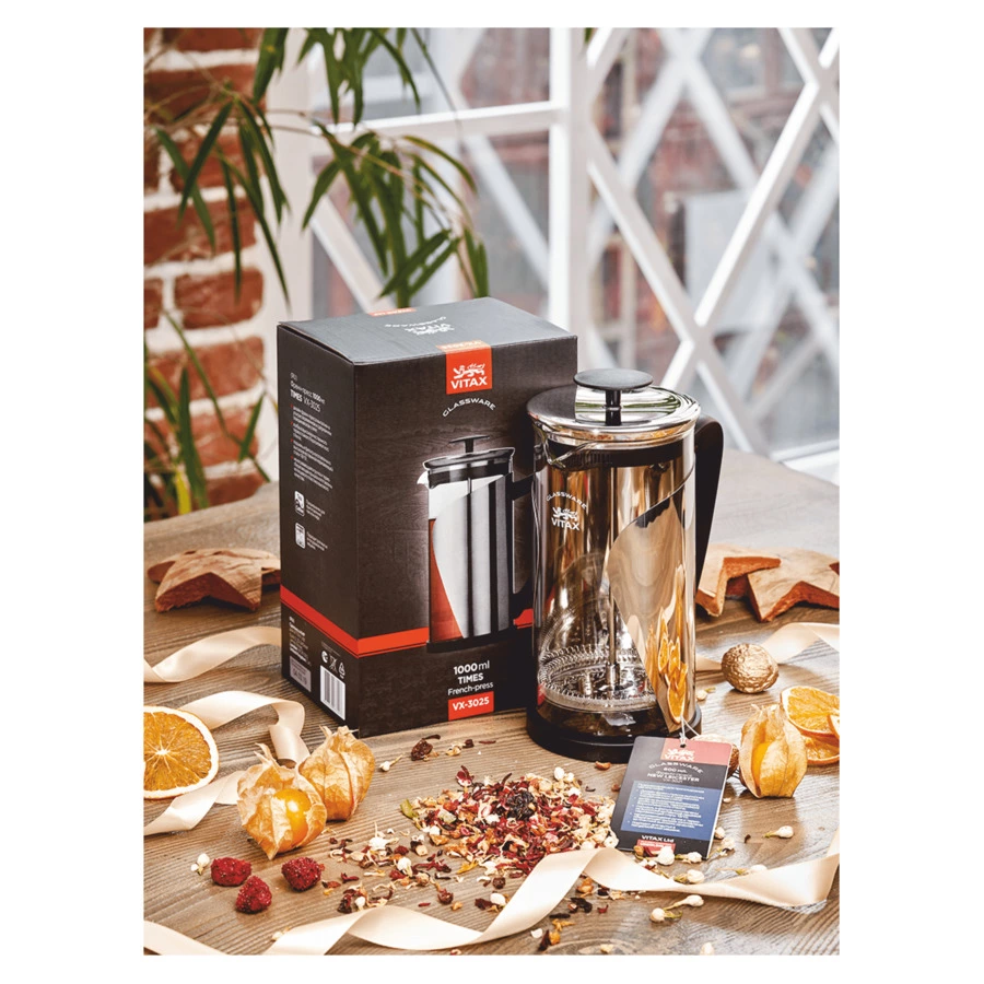 Френч-пресс Vitax New Times 1 л, стекло