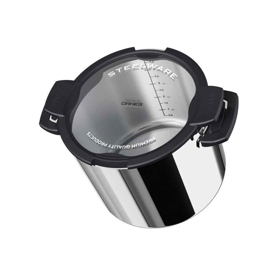 Кастрюля с крышкой Vitax 5 л, сталь нержавеющая