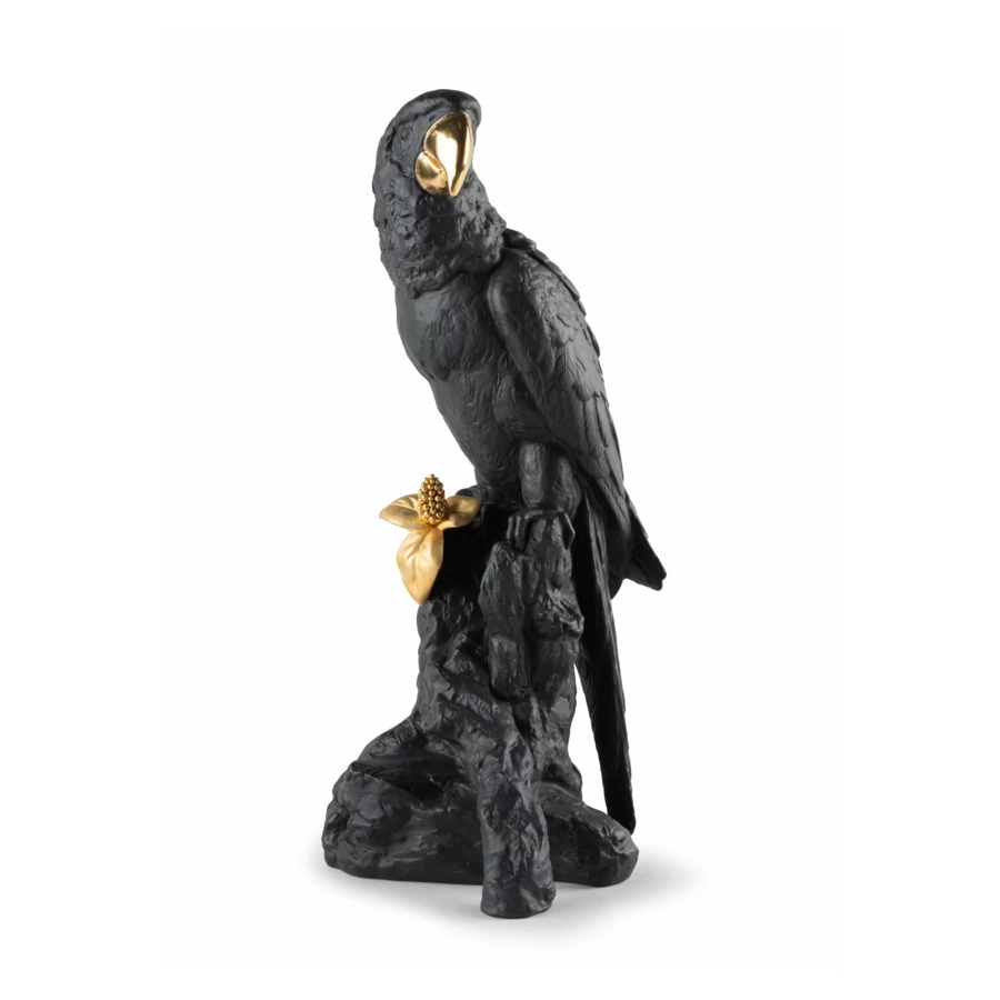 Фигурка Lladro Попугай Макао 22х45 см, фарфор, черная