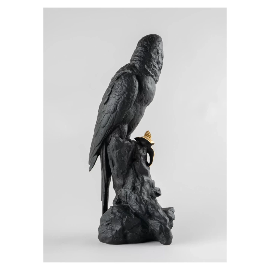 Фигурка Lladro Попугай Макао 22х45 см, фарфор, черная