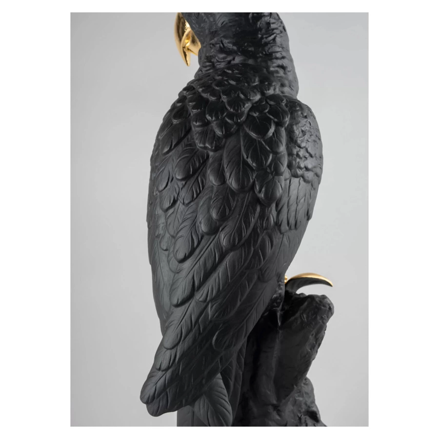 Фигурка Lladro Попугай Макао 22х45 см, фарфор, черная