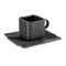 Чашка кофейная с блюдцем Cmielow System 100 мл, фарфор твердый, черный матовый
