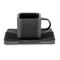 Чашка кофейная с блюдцем Cmielow System 100 мл, фарфор твердый, черный матовый