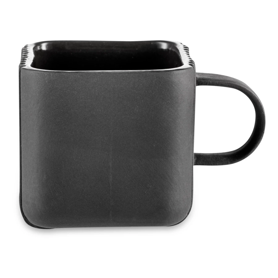 Чашка кофейная с блюдцем Cmielow System 100 мл, фарфор твердый, черный матовый