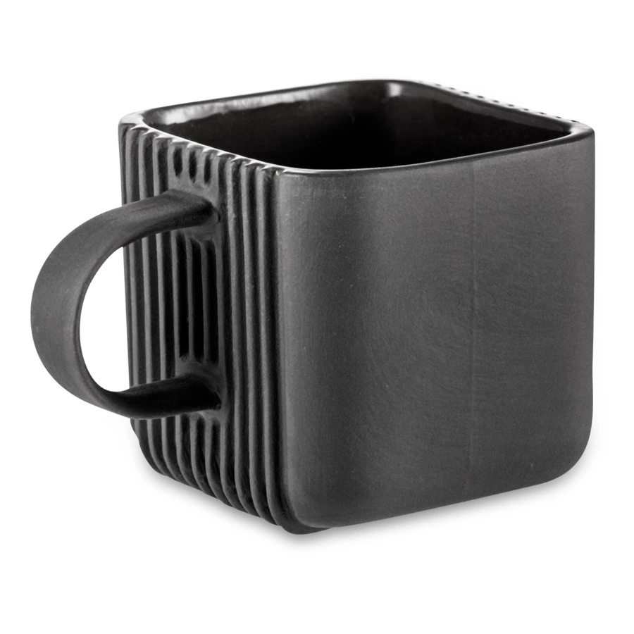 Чашка кофейная с блюдцем Cmielow System 100 мл, фарфор твердый, черный матовый